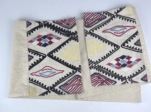 Threshold Embroidered Table Runner Cream Brown Red Boho 14 in. x 72 in. - Picture 1 of 4