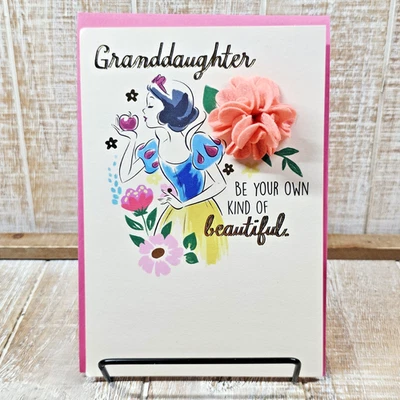 Hallmark Birthday Greeting Card For Granddaughter Snow White Floral Beautiful - Image 1 of 4