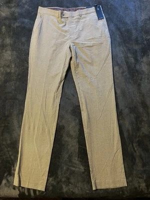 NUEVO Pantalones ajustados Penguin by Munsingwear para hombre W34 L34 beige/blanco Seersucker Foto 1 de 4