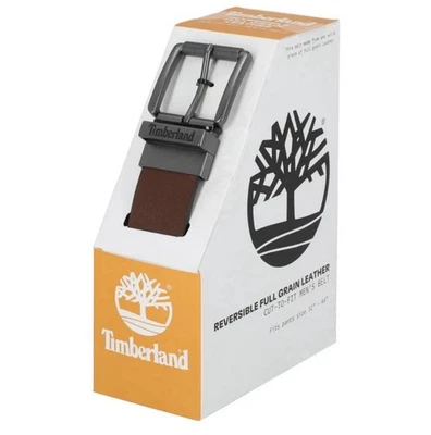Cinturón de cuero reversible Timberland para hombre marrón y negro Foto 1 de 4
