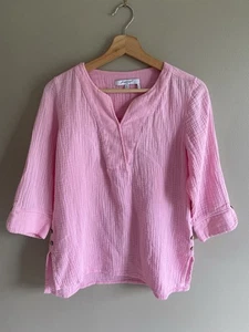 Camicia Foxcroft Relaxed 6P Rosa Gazy Cotone Nautica Manica 3/4 Resort Top - Foto 1 di 9
