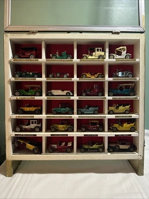 Custom Glass Freestanding Display Case w 24 Matchbox MOY Die Cast Cars - Image 1 of 4