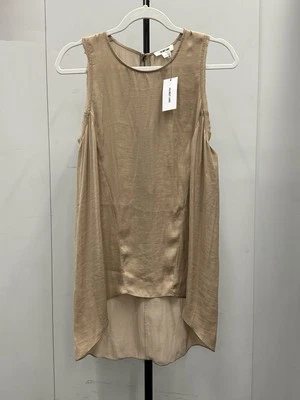 NWT $230 Vintage Helmut Lang Womens Beige Sleeveless High Low Blouse Size Large - Image 1 of 4
