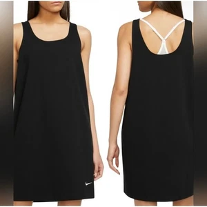 Nike Women's XL Black Jersey Tank Dress Sleeveless Casual Athletic Activewear - Picture 1 of 7