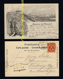 CHASSERAL * AK um 1900 Lithografie / Hotel-Stempel ! - Foto 1 di 1