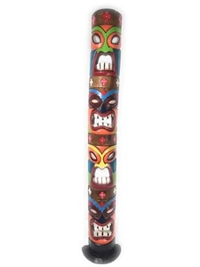 Maschera Tiki Quadrupla Hawaiana Colorata 60" con Supporto Amore Prosperità Salute e Fortuna - Foto 1 di 3