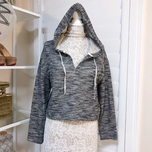 Pre-owned Women's Anthropologie | Saturday/ Sunday Cropped Tweed Hoodie, Sz Lg - Picture 1 of 8