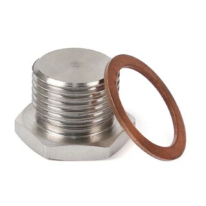 M18x1.5 Thread Silver 304 Stainless Steel O2 Oxygen Sensor Plug Bung Bolt Stub, - Picture 1 of 12