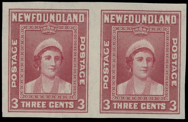 Terranova 1941, reina Isabel, carmín 3C, par Horizon Imperf, NH, UN. #255a Foto 1 de 1