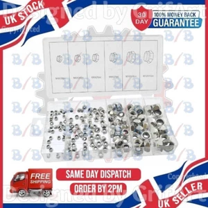 146PC LOCKING NUT ASSORTMENT LOCK SET LOCKNUTS STEEL NYLOC NYLON M4/5/6/8/10/12 - Picture 1 of 4