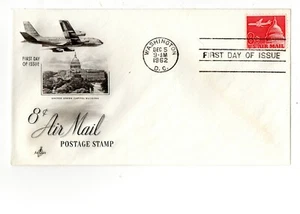 FDC 8 cent Air Mail DEC 25 1962 Art Craft Cachet - Picture 1 of 1
