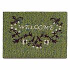 Dollhouse 45mm Green Welcome (Welcome) Carpet with Floral Design