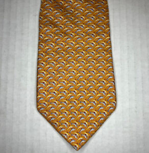 Tommy Hilfiger Orange Dolphins Men's Silk Neck Tie 58" Long x 3.5” Wide