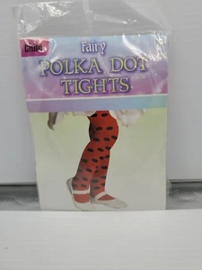 Girls Red with Black Polka Dots Print Halloween Tights Costume NEW Age 3+ - Picture 1 of 2