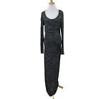 Victorias Secret Maxi Dress Womens S Heather Gray Split Back Cinch Sides Fitted