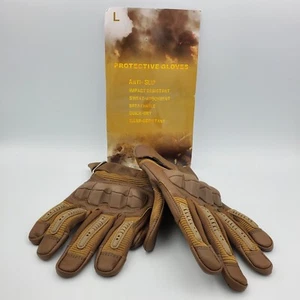 Tactical Brown Gloves for Outdoor Sports, Impact Resistant & Breathable Large - Picture 1 of 7