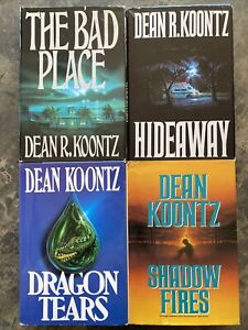 4 Book Lot 1990s DEAN KOONTZ The Bad Place, Hideaway, Dragon Tears, Shadowfires