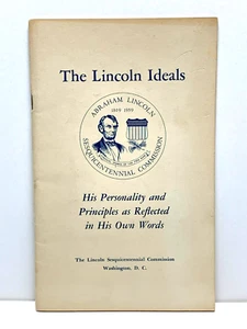 1959 Booklet LINCOLN IDEALS Abraham Sesquicentennial 150TH ANNIVERSARY QUOTES - Bild 1 von 9