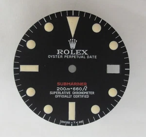 ~ Vintage Rolex #1680 RED Submariner 200m Matte Black Refinished Dial ~ - Picture 1 of 24