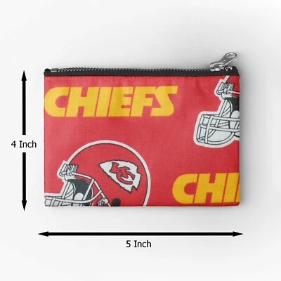 ZEN CREATIVE DESIGNS Kansas City Chiefs Football Sports Team Pouches Coin/Makeup/Travel/Pen Cases