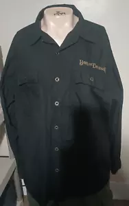 Harley Davidson camicia uomo XL con bottoni manica lunga nera con aquila sul retro - Foto 1 di 5