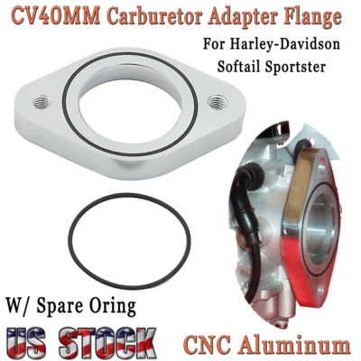 For Harley Sportster XL883 1000 Carburetor Intake Manifold Adapter Flange CV40MM - Imagem 1 de 4