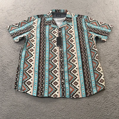 Public Record Shirt Men's 2XL Aztec Colorful All Over Print Lightweight NEW - Image 1 of 4