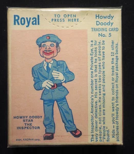 1950 Royal Dessert Howdy Doody #5 The Inspector COMP CAJA SIN ABRIR AZUL var BONITO - Imagen 1 de 4