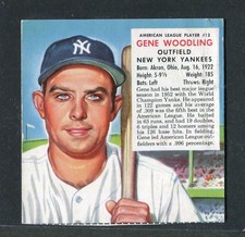 1953 Red Man #12 Gene Woodling American League Player Baseball Card