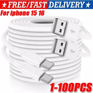 IPhone 16 15 Pro Max Plus USB-A Cable Fast Charger Type C Charging Data lot Cord - Picture 1 of 11