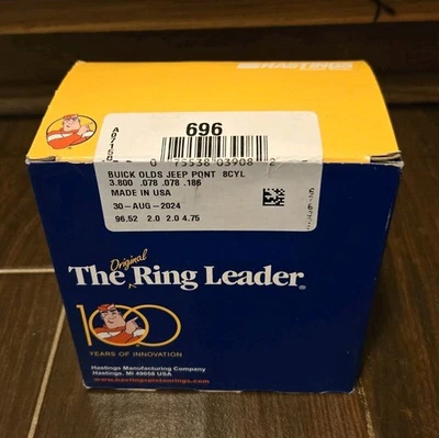 Комплект поршневых колец Hastings 696 для 8 цилиндров Buick OLDS Jeep Pont НОВЫЕ см. описание - Изображение 1 из 3