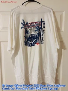 DANA POINT CALIFORNIA CLASSIC CAR SHOW T-SHIRT NOS FRM 2022 FORD CHEVY WOODY - Imagen 1 de 4