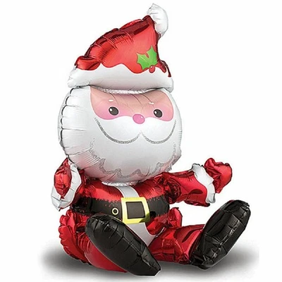 XL 21" Sitting Santa Mylar Foil Balloon Christmas Holiday Party Decoration - Image 1 of 4