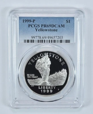 1999-P Yellowstone Commemorative Dollar PR69 DCAM PCGS Blue Label *1342 - Image 1 of 4