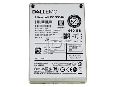Dell 09JJC 960GB SED TCG FIPS SAS 12Gbps RI SSD WUSTVA196BSS205 - Image 1 of 4