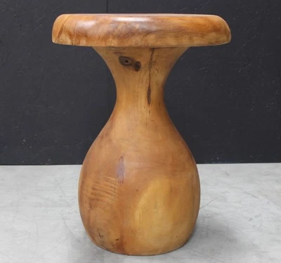 teak mushroom stool - Image 1 of 2