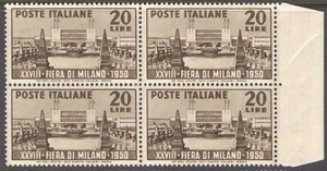 PRC_4_44. REPÚBLICA. Bloque de 1950 sello "28ª FIERA DI MILANO". Sas 616. MNH - Imagen 1 de 1