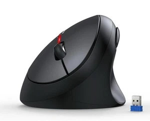 Tecknet Ergonomic Mouse Wireless Vertical Optical Mouse 4800DPI 6 Buttons Black - Picture 1 of 7