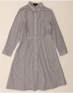 J. CREW Womens Long Sleeve Shirt Dress US 14 XL Navy Blue Striped Cotton AC04 - Picture 1 of 3