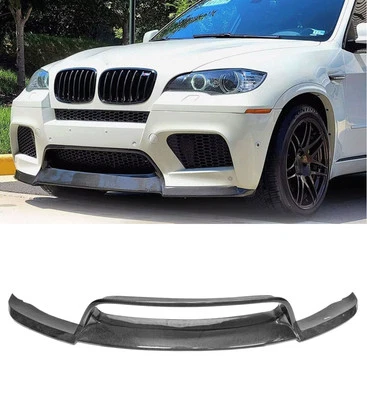 FRONT LIP SPLITTER CARBON FIBRE FOR BMW X5 E70 X6 E71 M SPORT 2010-2014 - Image 1 of 4