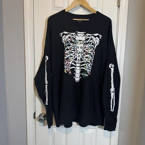 Harley Davidson T-Shirt Uomo Festive To The Bone Manica Lunga Natale 2x - Foto 1 di 5