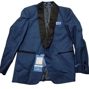 Perry Ellis Tuxedo Jacket Boys 10 Blue Formal Blazer Kids Wedding NEW - Picture 1 of 8