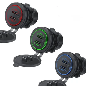 Double PD Type C USB Chargeur Prise Voiture USB C Alimentation Étanche Charge Socket12-24V - Photo 1 sur 11