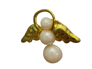 Perlen Stil Engel Brosche Anstecknadel Anstecker selten Vintage Religion festlich klassisch - Bild 1 von 4