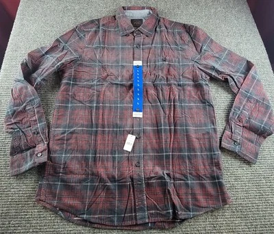 Legacy Copper & Oak Men's Large Shirt Plaid  Red Gray  Button Long Sleeve Nwt - Image 1 of 4