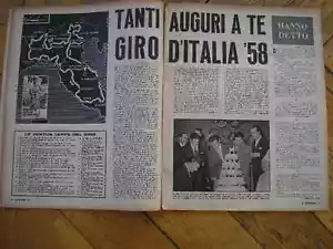 Saint Vincent Präsentation Giro Italiens 1958 Fotoarticolo Auf Die Meister - Bild 1 von 1