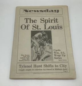 St. Louis Cardinals gewinnen World Series 21. Oktober 1982 Newsday NY Zeitung - KOMPLETT - Bild 1 von 6