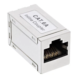 5 x InLine Patchkabelkupplung Metallgehäuse Cat.6A 2x RJ45 Buchse geschirmt - Bild 1 von 1