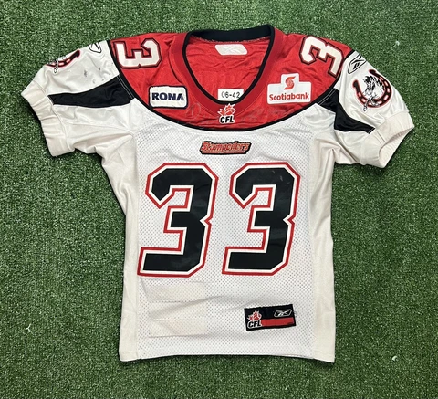 Dwight Anderson #33 Size 42 Authentic Auto Game Worn Calgary Stampeders Jersey Cover
