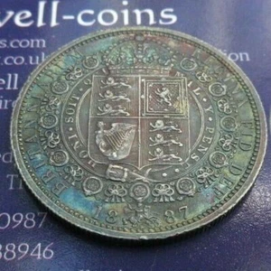 1887 VICTORIA HALF CROWN JUBILEE BUST Spink 3923 SCARCE COIN - Picture 1 of 7